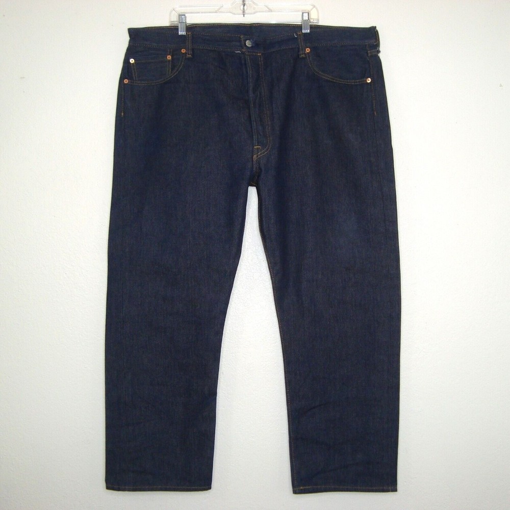 NEW LEVI'S 501 Button-Fly Rigid Cotton Straight Leg Mens Blue Jeans Size 44 x 30